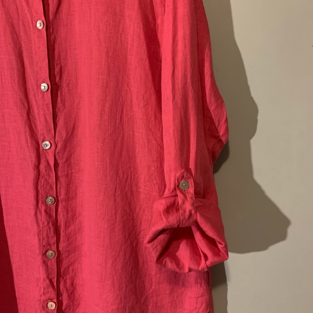 FLAX button down tunic linen shirt - Picture 3 of 9